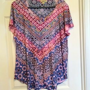 One world live and let live woman's extra large blouse short sleeve